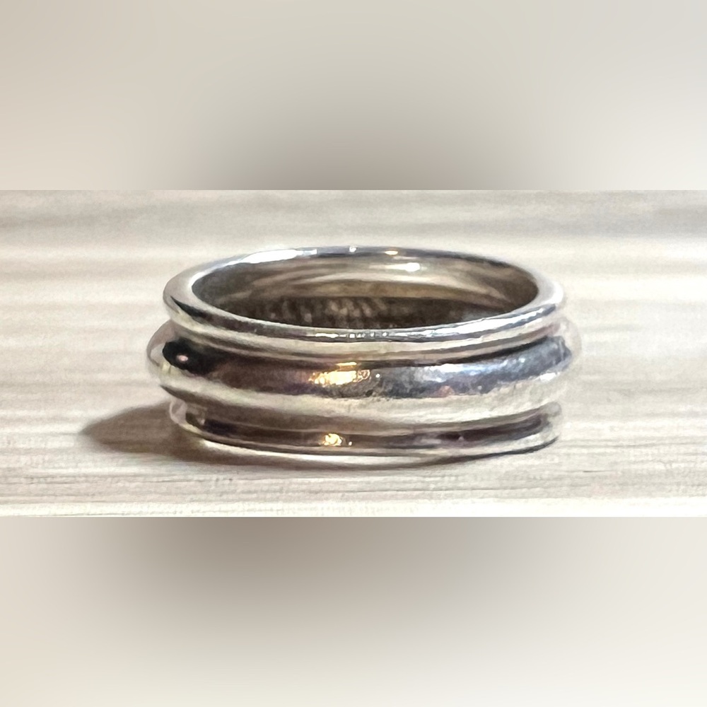 Vintage Designer Ilias Lalaounis Sterling Silver & 14K Gold Band Ring, Size 6.5 - Picture 5 of 11